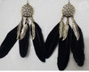 Vintage Metal Handmade Feather Dangle Earrings