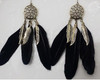 Vintage Metal Handmade Feather Dangle Earrings