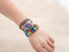 Handmade Multi Color Natural Stone Tube Beads Leather Wrap Bracelet Couples Bracelets