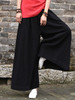 Linen Cotton Solid Color Wide Leg Pants