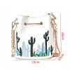 Cacti Pattern Phone Bag String Bucket Bag Chain Shoulder Bags For Women