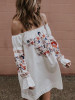 Sexy Print Off-the-shoulder Flared Sleeves Mini Dress