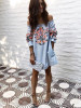 Sexy Print Off-the-shoulder Flared Sleeves Mini Dress