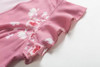 New Lotus leaf print A Hem V-neck chiffon short-sleeved dress