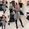 Striped v-neck casual dress, summer