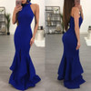 Sexy Sleeveless Mermaid Solid Color Bodycon Evening Maxi Long Dress