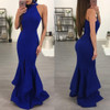 Sexy Sleeveless Mermaid Solid Color Bodycon Evening Maxi Long Dress