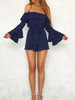 Polka Dot Off Shoulder Long Sleeve Jumpsuit Rompers Polka Dot Off Shoulder Long Sleeve Jumpsuit Rompers
