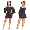 Polka Dot Off Shoulder Long Sleeve High Waist Jumpsuit Rompers Polka Dot Off Shoulder Long Sleeve High Waist Jumpsuit Rompers