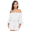 Polka Dot Off Shoulder Long Sleeve High Waist Jumpsuit Rompers Polka Dot Off Shoulder Long Sleeve High Waist Jumpsuit Rompers