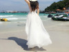 Spaghetti Strap Backless Irregular Beach Maxi Long Dress