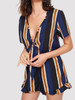 Print Deep V Neck Short Sleeve Jumpsuit Rompers