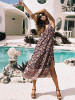 Print Spaghetti Strap Beach Boho Dress