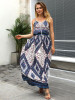 Print Spaghetti Strap Vintage Boho Maxi Dress