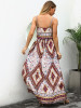 Print Spaghetti Strap Vintage Boho Maxi Dress