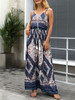 Print Spaghetti Strap Vintage Boho Maxi Dress