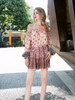 Positioning Printing Stitching One Shoulder Mini Dress