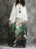 Print Plus Size Long Sleeve Loose Maxi Dress