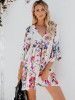 Print V Neck Loose T Shirt Tops Blouse