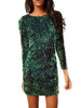 Sexy Sequined Perspective Long Sleeve Bodycon Dress