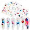 Butterfly Nail Art Sticker Decals Butterfly Bloom Flower Design Tulips, Retro Roses Printing Female Trend Nail Art Decoration Water Transfer Stickers Holographic DIY Nail Supplies (24Pcs)