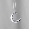 Crescent Moon Necklace Silver Diamond Necklace MignonandMignon Gift for Her Celestial Jewelry - ZCMN