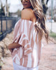 Fashion Sexy Slim Women Loose Chiffon Mid-Sleeve Shirt