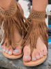 Flat Rhinestones Tassels Flip Flops Sandals