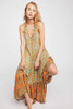 Holiday Big Swing Bohemian Beach Button Sleeveless Maxi dress