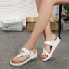 Leather Knitting Weave Buckle Clip Toe Flat Open Heel Flip Flops Sandals