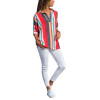New Fashion Color Stripes Long Sleeves Loose Shirt