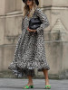 Loose Animal Printed Long Sleeve Maxi Dress
