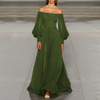 Elegant Off-The-Shoulder Party Princess Sleeve Maxi Evening Dress Maxi Dress