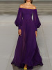 Elegant Off-The-Shoulder Party Princess Sleeve Maxi Evening Dress Maxi Dress