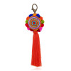 Colorful ball boho handmade tassel bronze keychain