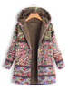 Winter Floral Women Hooded Thick Fleece Coat Winter Floral Women Hooded Thick Fleece Coat