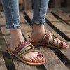 Bohemian Ethnic Style Flat Open Toe Sandals Flip Flops Beach Slipper Shoes