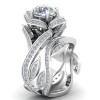 Creative Rose Flower Zircon Crystal Rings Jewelry