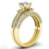2Pcs Sparkling Rhinestone Engagement Wedding Rings Jewelry