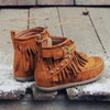Casual Buckle Tassels Round Toe  Side Zipper Ankle Boots