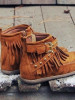 Casual Buckle Tassels Round Toe  Side Zipper Ankle Boots
