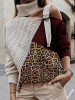 Sexy Leopard Paneled Off Shoulder Sweater Plus Size Pullovers Sweaters