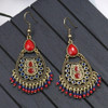 Bohemian Ethnic Acrylic Beads Tassel Dangling Earrings Jewelry