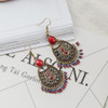 Bohemian Ethnic Acrylic Beads Tassel Dangling Earrings Jewelry