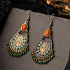 Bohemian Ethnic Acrylic Beads Tassel Dangling Earrings Jewelry