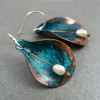Retro Alloy Unique Shell Small Pearl Pendant Drop Earrings