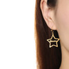 Customize Name in Star Hoop Earrings for Women Rose Gold Color Stainless Steel Personalized Punk Jewelry