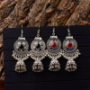 Traditional Indian Ethnic Silver Color Drop Women Gypsy Tassel hemisphere Earrings