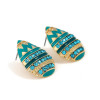 Indian Jewelry Easter Egg Colorful Stripe Zircon Stud Earrings