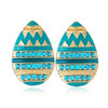 Indian Jewelry Easter Egg Colorful Stripe Zircon Stud Earrings